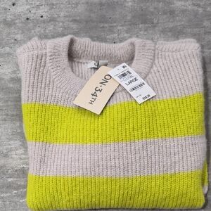 Women's Striped Sweater - Beige and Yellow(L) On 34th